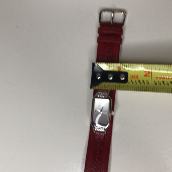 Fossil Red Strap Statement Watch with Crystals - Picture 15 of 15